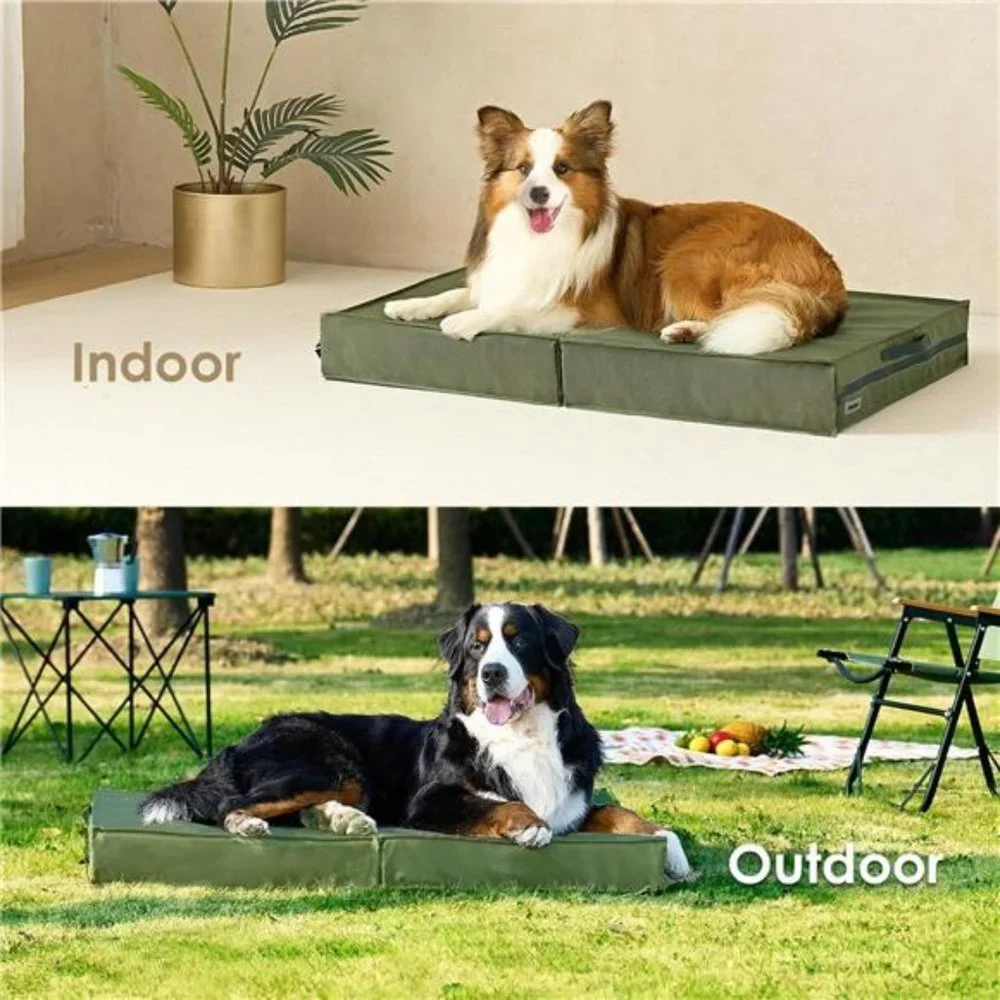 Foldable Waterproof Large Dogs Orthopedic Dog Bed with Washable Removable Cover